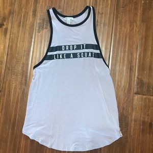 NWOT PINK Drop it Like a Squat Tank XS
